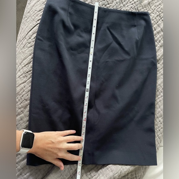 Akris Punto navy blue professional pencil skirt with double zipper back size 8 - Picture 9 of 11